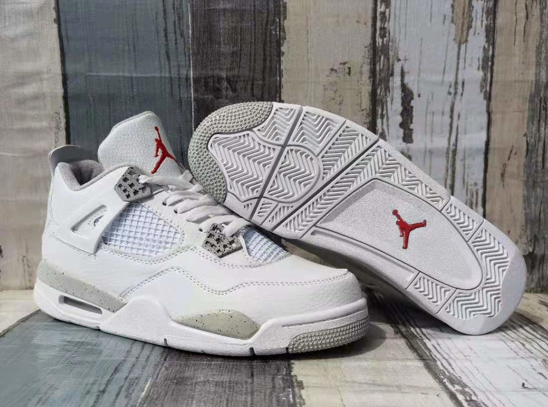 New 2021 Air Jordan 4 White Grey Shoes